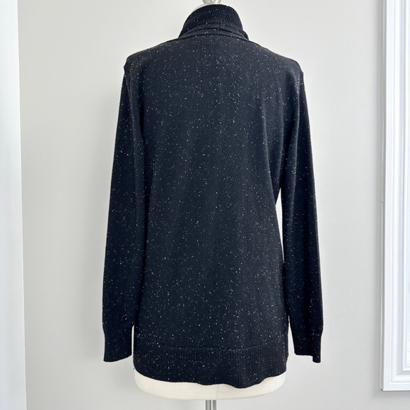 Chloe & Jasmine Waffle Knit Cardigan Black Size Small Large Pockets Speckled NWT - Picture 4 of 10
